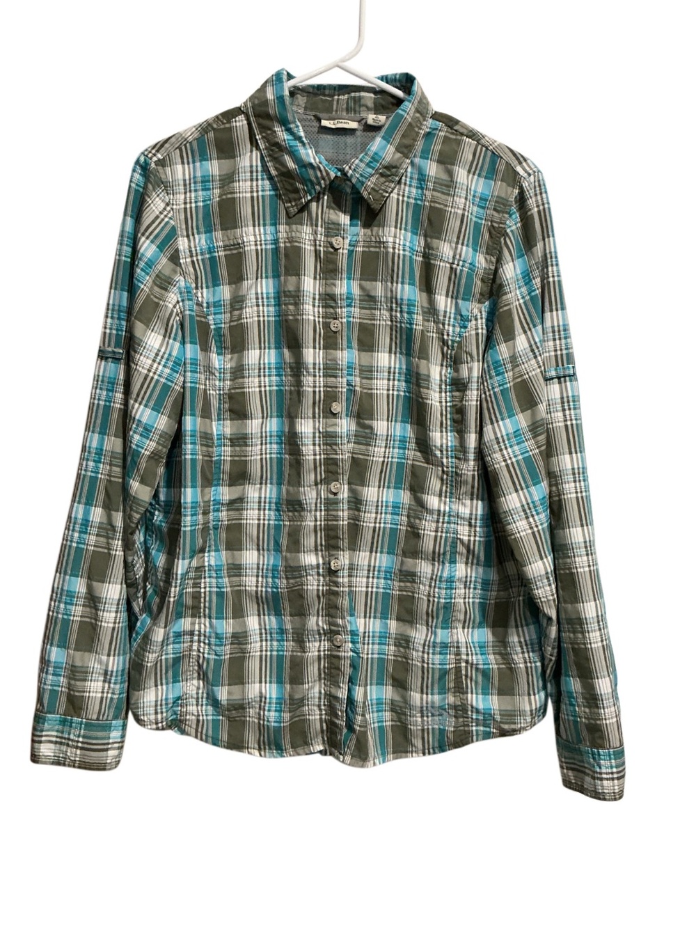 L.L.‎ Bean Women’s Button-Down Outdoor Plaid Shirt Long Sleeve